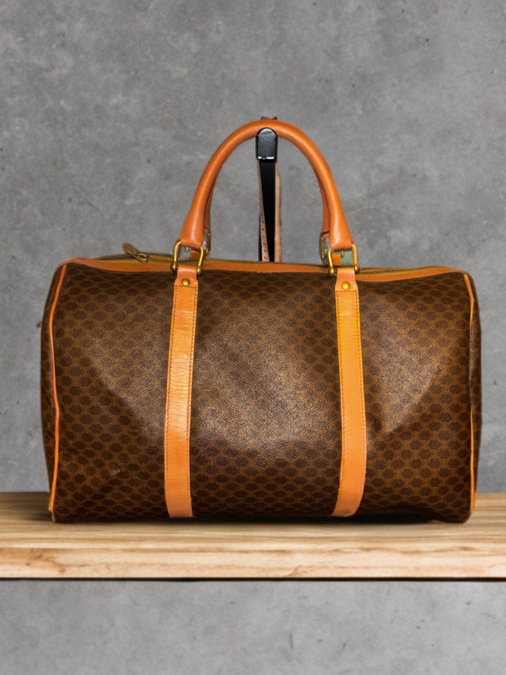 Celine Brown Monogram Travel Duffle with Tan Leather Trim - Picture 4 of 10